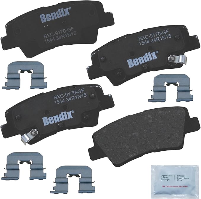 Bendix Priority1 CFC1544 Ceramic Rear Brake Pads for select 2011-2014 Dodge Attitude, 2013 Hyundai Elantra GT, 2014-2015, 2017-2019 Kia Optima, 2016 Kia Optima Hybrid, 2013-2017 Rio, 2011 Rio5