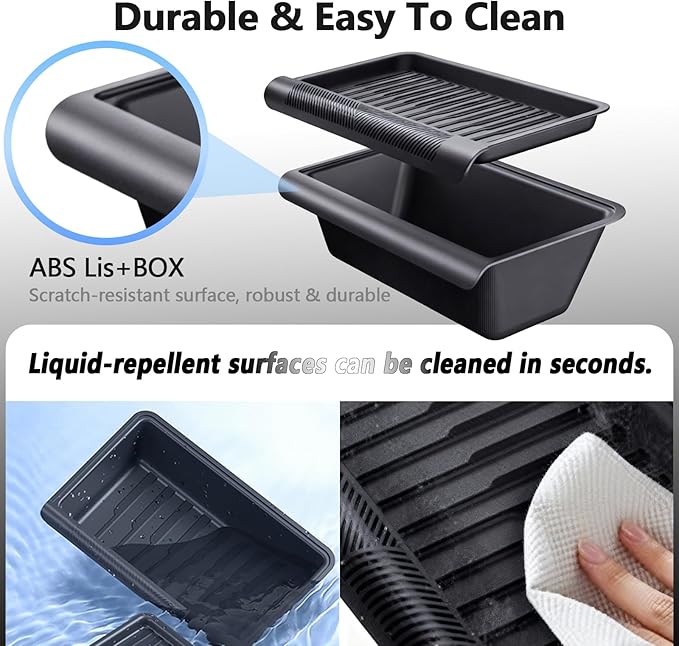 Upgraded Under seat Storage Tray with Lid for Tesla Model Y Juniper 2026, Hidden Under-Seat Organizer Box, Anti-Slip & Dustproof Design, Large-Capacity Interior Storage Accessories
