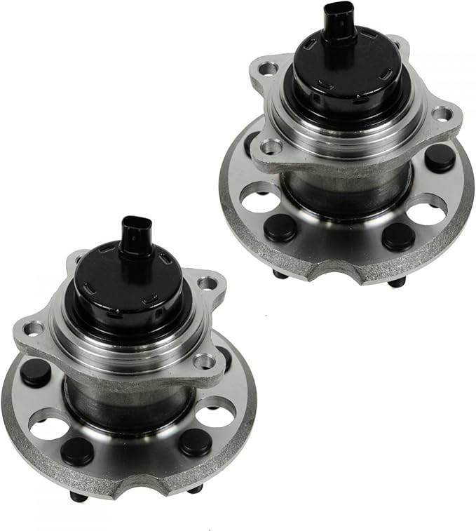 TRQ Rear Left and Right Wheel Bearing and Hub Assembly Set 2 Piece Compatible with 2004-2010 Toyota Sienna Front Wheel Drive