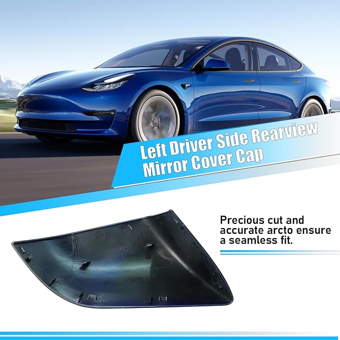 Jaronx Compatible with Tesla Model 3 Side Mirror Cover Replacement 2017 2018 2019 2020 2021 2022 2023 2024 2025, Driver Side Rear View Door Mirror Cover Caps for Model 3 Accessories(Blue)