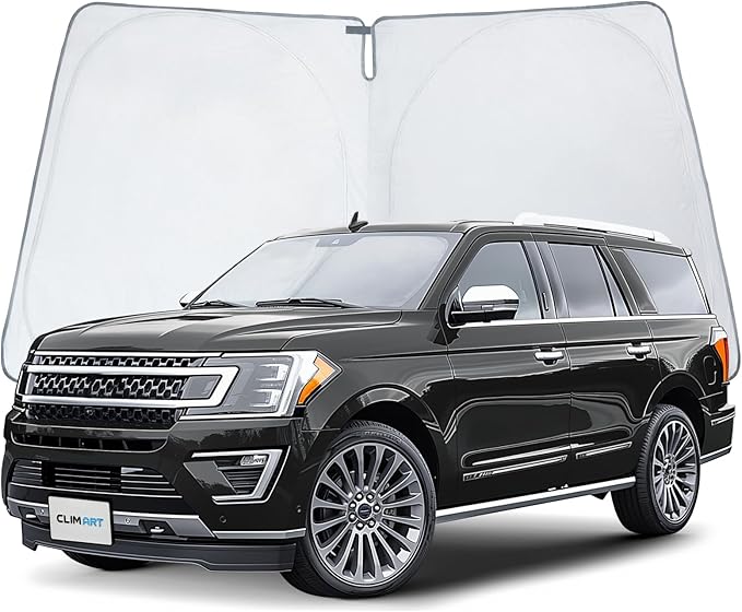 CLIM ART Windshield Sun Shade for Ford Expedition/Lincoln Navigator 2018-2024, Custom-Fit Foldable Car Sunshade, Vehicle Sun Protector, Front Auto Windshield Cover, Car Accessories - WS5037