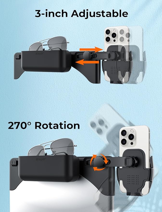 Premium Tesla Phone Mount & Holder for Model Y (2019-2024) & Model 3 (2018-2023),Snap-On Screen Clip with Scratch-Free Felt Base, Solid Alloy Arm