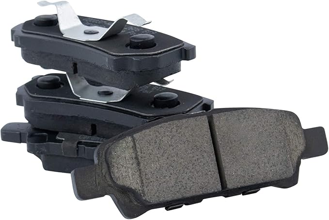 TRQ Rear Brake Pads Ceramic Compatible with 2011-2014 Chrysler 200 2007-2010 Sebring 2008-2014 Dodge Avenger 2007-2012 Caliber 2007-2017 Jeep Compass Patriot 2008-2017 Mitsubishi Lancer Outlander