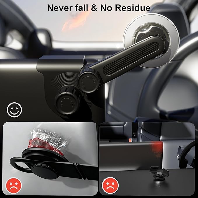 2025 Upgrade Tesla Phone Mount [N55 Strongest Magnet] [Non-Adhesive Version] Hands-Free No-Drop for Magsafe, Fits for Tesla Model Y/3/X/S/Cybertruck, Compatible with iPhone 17/16/15 All Phones