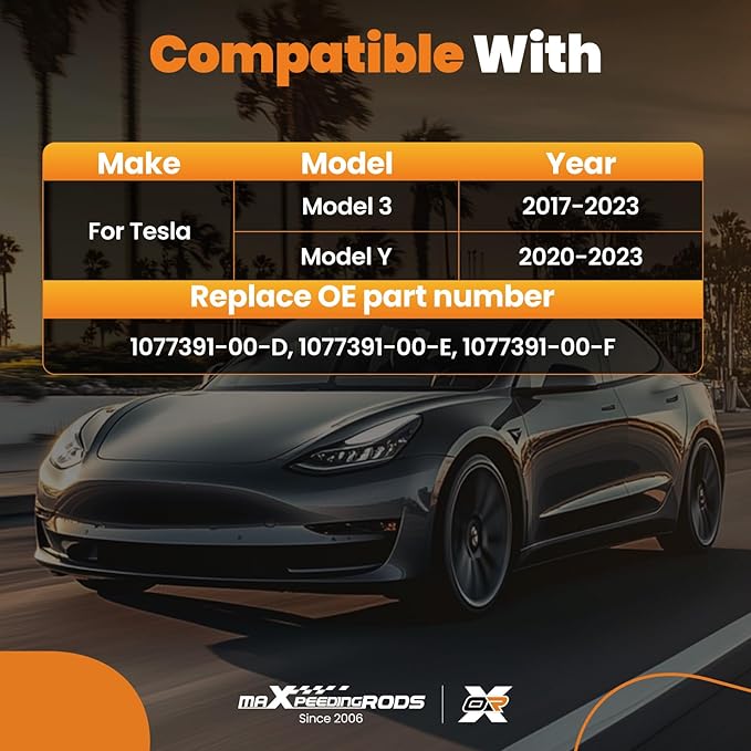 maXpeedingrods LED Fog Light Driver Left Side Fit for Tesla Model 3 2017-2023 & Model Y 2020-2023, 1077391-00-D/1077391-00-E/1077391-00-F, Front Fog Lamp with Amber DRL Assembly Bulb
