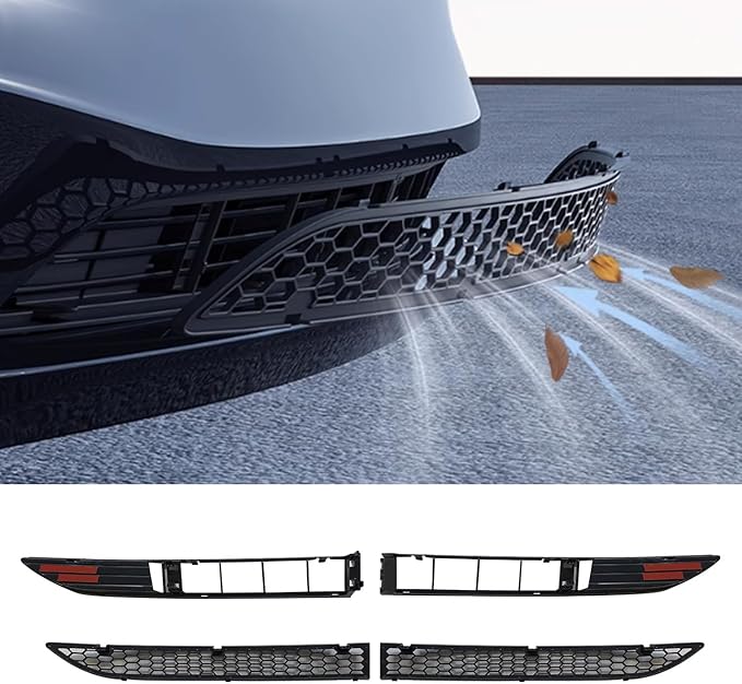 Front Grill Mesh Insert for Tesla Model 3 Highland 2025 2024 Car Lower Bumper Segmented Net, Front Air Inlet Vent Grille Grid Cover Protection Replacement Accessories