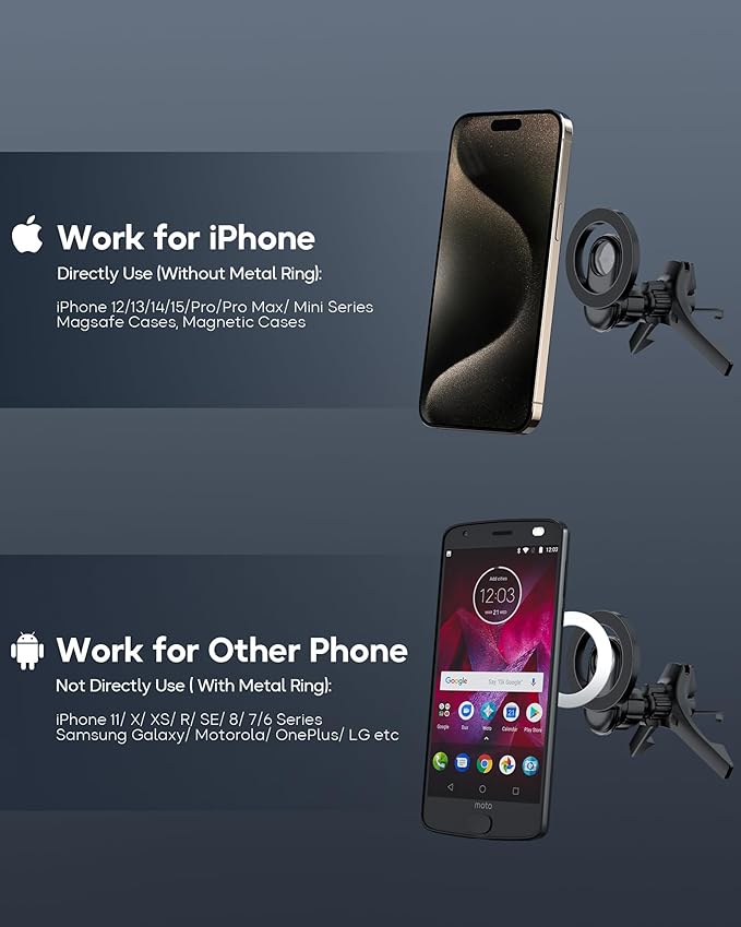 for MagSafe Car Mount, Air Vent Phone Holder Car, Hands Free Cell Phone Holder Clip Car fit iPhone 17 16 15 14 13 Pro Plus Max Cradles