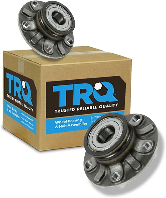 TRQ Rear Left and Right Wheel Bearing and Hub Assembly Set 2 Piece Compatible with 06-13 Audi A3 18-20 A3 16-18 A3 Sportback e-tron 15-19 Volkswagen e-Golf 16-21 Golf 15-21 GTI