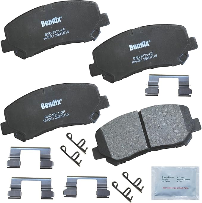 Bendix Priority1 CFC1640K1 Ceramic Front Brake Pads for Chrysler 200 2015, Dodge Dart 2016-2013
