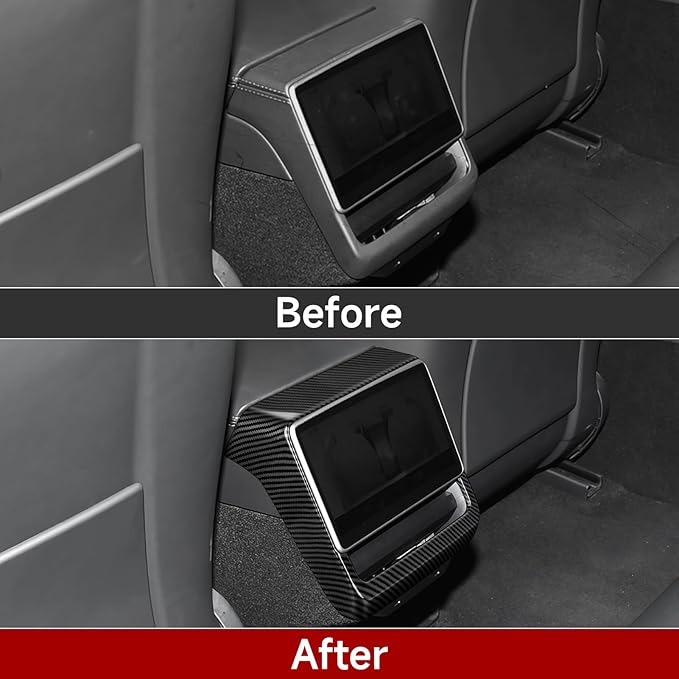 Car Rear AC Vent Cover Trim Carbon Color ABS Decal Sticker for Tesla Model 3 Highland 2024-2026 Model Y Juniper 2025 2026 Interior Accessories