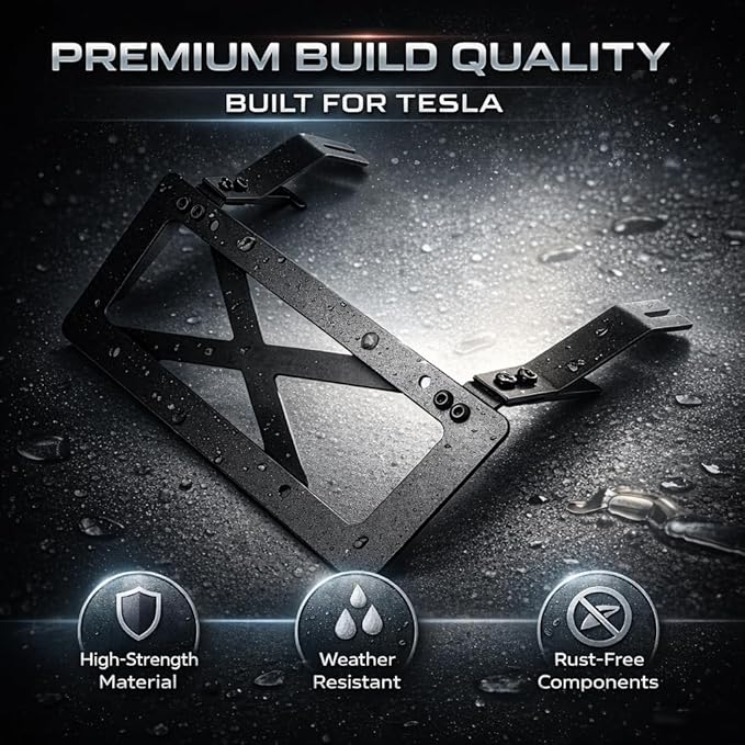 No Drill Front License Plate Mount for Tesla Model Y 2021-2024, Premium Front License Plate Holder Bracket, Camera-Safe License Plate Frame, Secure & Scratch-Free Install【for 2021-2024 Tesla Model Y】