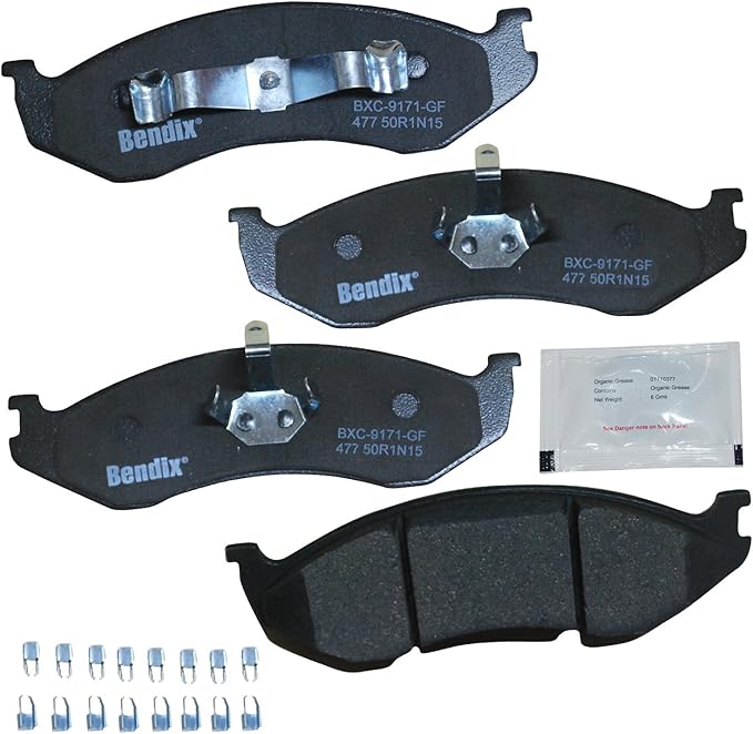 Bendix Priority1 CFC477 Ceramic Front Brake Pads for Jeep Cherokee 2001-1990, Comanche 1992-1990, Grand Cherokee 1998-1993, TJ 2006-1997, Wagoneer 1990, Wrangler 1995-1990, Wrangler 2006-1997