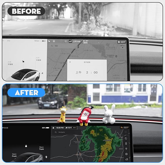 3PCS for Tesla Model Y 2026 Dog Mode Mini Screen Decoration Ornament Funny Decors Compatible with 2017-2026 Tesla Modle 3 and New Modle Y Juniper Accessories