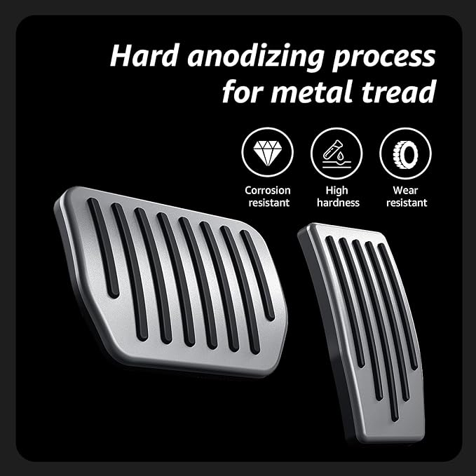 Topfit for Tesla Performance Pedal Pads Cover Foot Aluminum Non-Slip Pedals for Model Y(Juniper) Model 3(Highland) and Tesla Model 3/Y 2017-2026