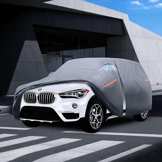 Waterproof BMW X1(2009-2026) Car Cover with Breathable Vents, [2025 Upgrade] Premium Covers with Cotton Liner and Zipper Door,Sun Rain Snow Dust Uv Protection.(Gift with Towel)