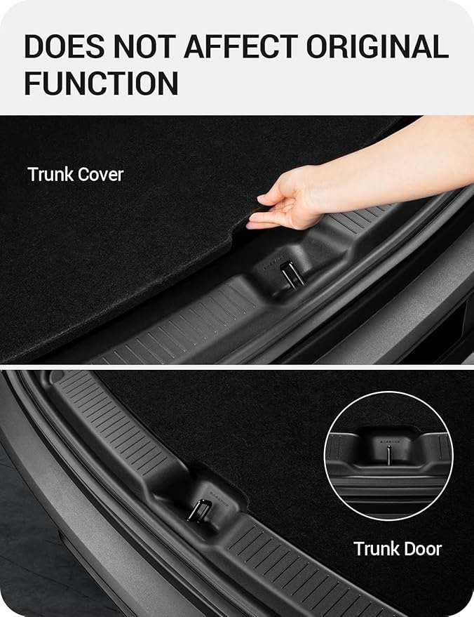 BASENOR Rear Bumper Guard for 2025 2026 Tesla Model Y Juniper TPE Trunk Sill Guard Protector [Proprietary Design] Model Y Juniper Accessories (Premium & Performance 2025/2026) Black