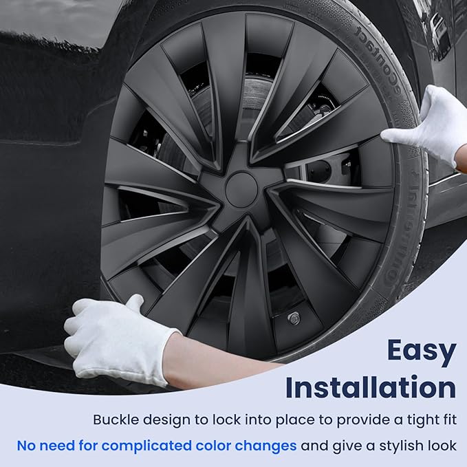 Model Y Wheel Covers 20 inch Juniper Helix 2.0 2025 2026, 20" Matte Black Wheel Protector Compatible with Tesla Model Y Accessories 2025 2026 (Refreshed Juniper Only 4PCS)