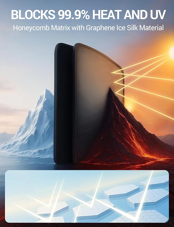 Motrobe 2026 Tesla Model 3 Highland Sunshade Roof [No Sag No Gaps] Glass Roof Sun Shade [Ice-Crystal Coatings] Sun Protection Heat Insulation Sunshade Model 3 Highland Accessories Black