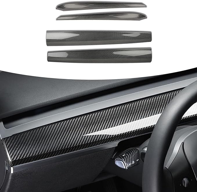 Dash Wrap Door Trim Panel for Tesla Model 3 Model Y Accessories 2020 2021 2022 2023 ABS Carbon Fiber Dashboard Cover Wrap