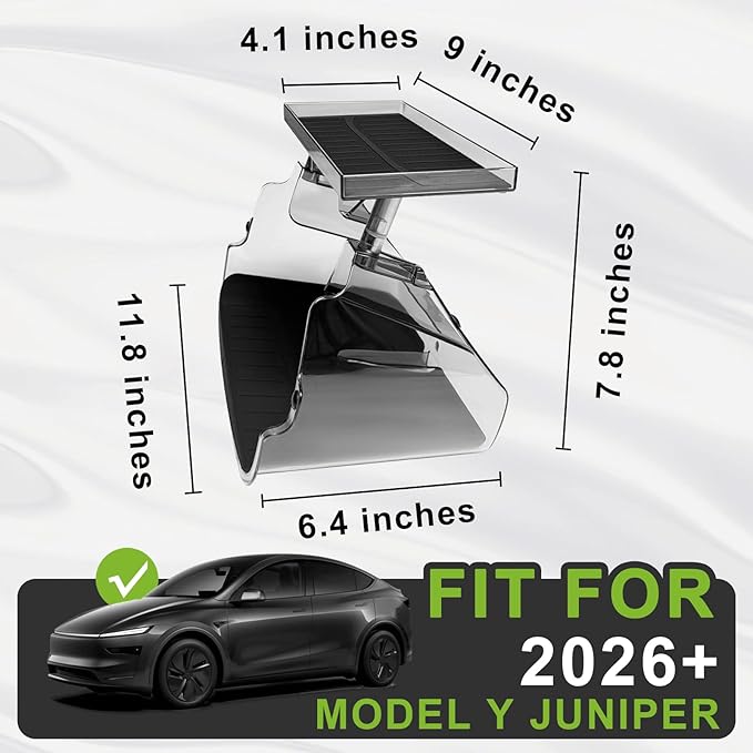 BestEvMod Under Screen Storage Compatible with New 2026 2025 Tesla Model Y Juniper Accessories Magnet Install No Tape Needed Behind/Lower Screen Dashboard Organizer Tissue Holder (Black)