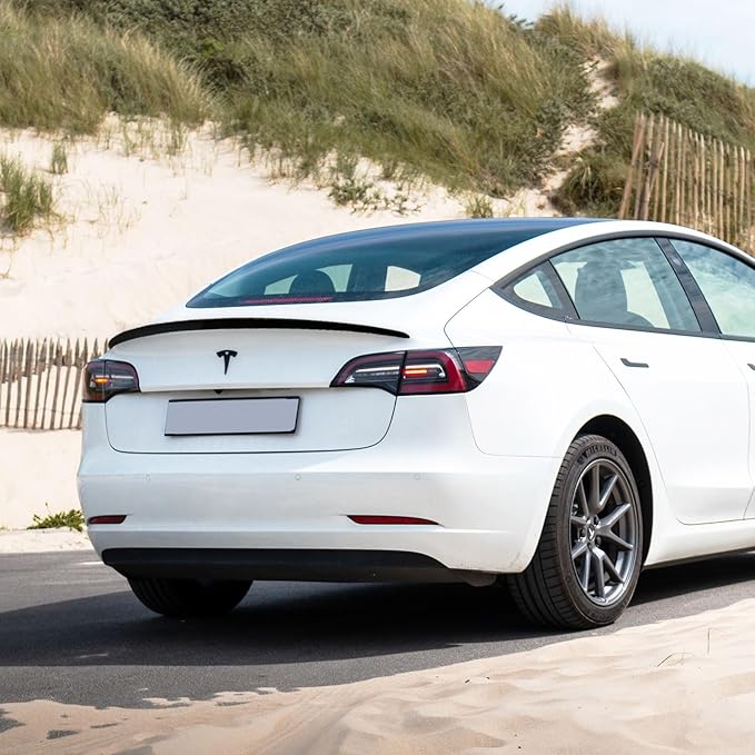 Spoiler Fit for Tesla Model 3 2017-2023, ABS Material OEM Original Rear Spoiler Wing Rear Trunk Lip, Matte Black Sporty Appearance Tesla Model 3 Accessories
