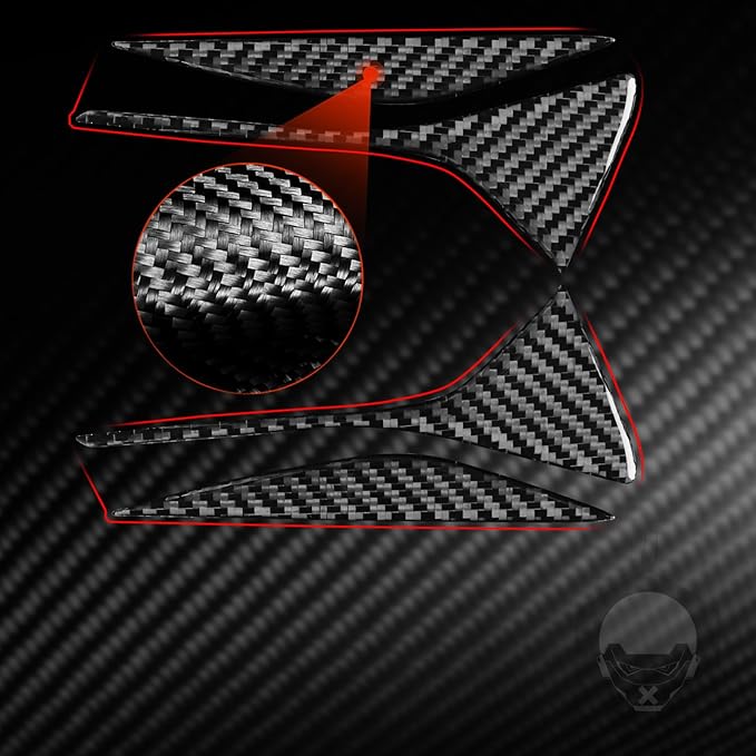 Carbon Fiber Stickers Front Fender Car Exterior Trim Compatible with Tesla Model 3 Accessories 2024 2025 Auto Exterior Accessories Universal Decorative Stickers Overlay Decal Cover