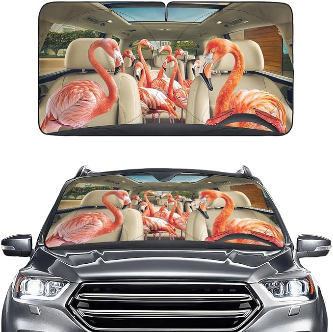 Horror Windshield Sun Shade for Car SUV Truck (55x30 Inches), Front Window Visor for Windows, Protector Blocks UV