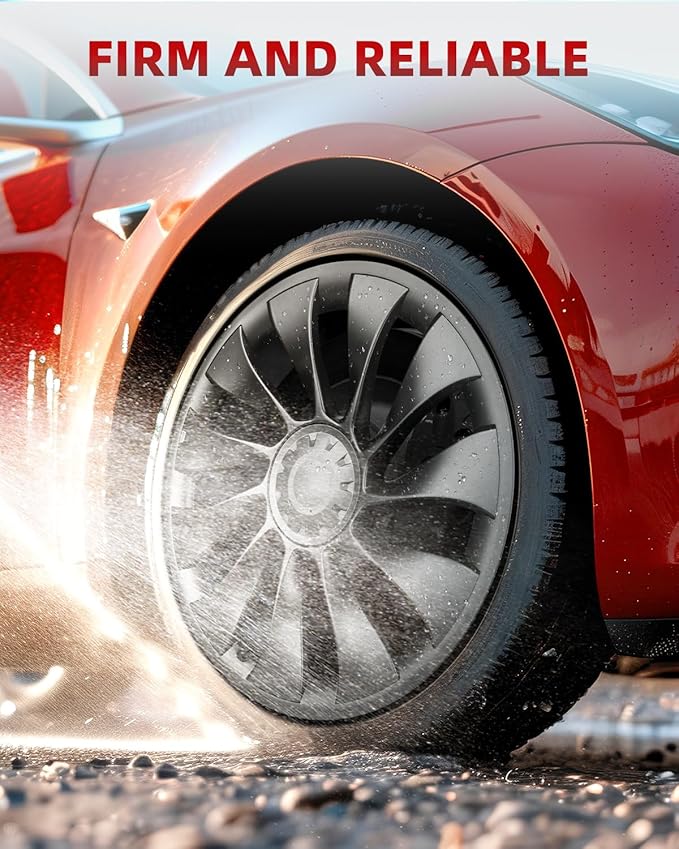 Model Y All-in-one Wheel Rim Protector for Tesla Model Y 21'' Uberturbine Wheel - Strips for Curb Rash Prevention - Set of 4 Rim Protector Easy to Install(Gunpowder,21'')