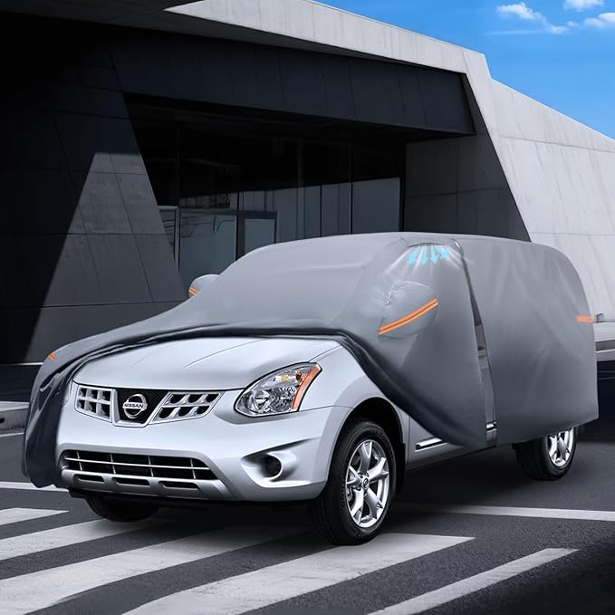 Waterproof Nissan Rogue(2007-2026) Car Cover with Breathable Vents, [2026 Upgrade] Premium Covers with Cotton Liner and Zipper Door, Sun Rain Snow Dust Uv Protection.(Gift with Towel)