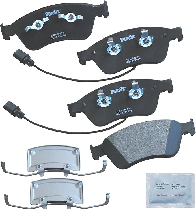 Bendix Priority1 CFM1024 Semi-Metallic Front Brake Pads for Audi A8 Quattro 2010-2004, S6 2011-2007, S8 2010-2007, Volkswagen Phaeton 2006-2004