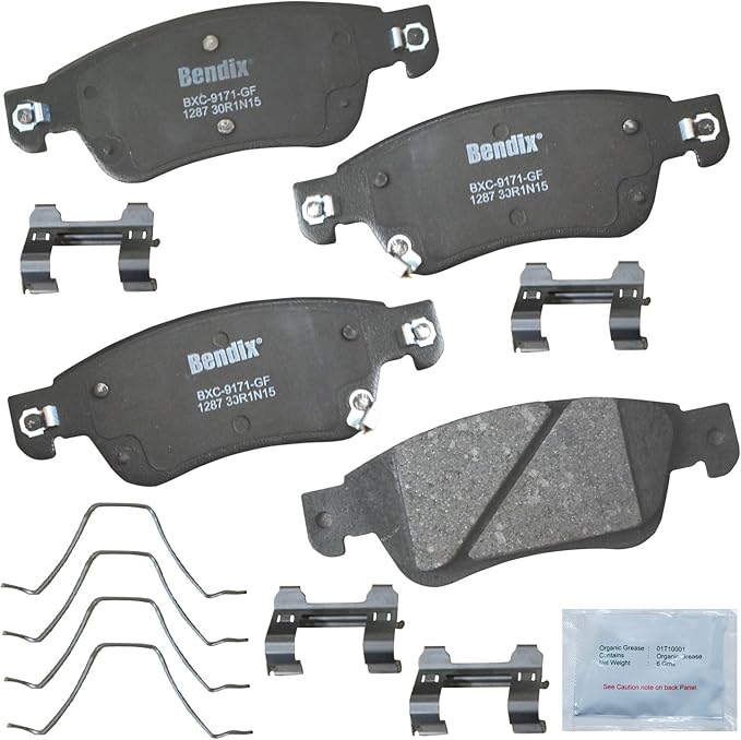 Bendix Priority1 CFC1287 Ceramic Front Brake Pads for INFINITI G35 2008-2007, G37 2013-2008, Q60 2015-2014