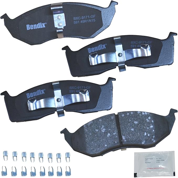 Bendix Priority1 CFC591 Ceramic Front Brake Pads for Select Models Chrysler Concorde, Grand Voyager, LHS, New Yorker, Town & Country, Dodge Caravan, Intrepid, Eagle Vision, Plymouth Prowler, Voyager