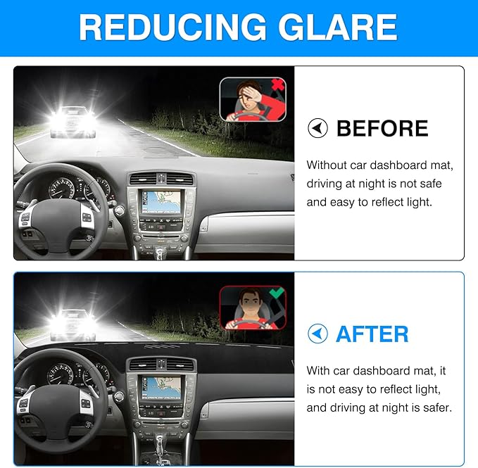 Autorder Dashboard Cover Mat for Lexus IS250 IS350 2006-2011 2012 2013 Accessories Dash Cover Upgrade Flannel Dash Mat Sunshade Glare UV Rays Protector