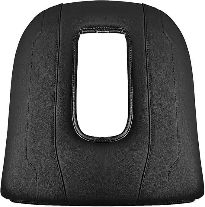 Muslogy Center Console Armrest Cover Fit for Chevy Silverado & GMC Sierra 1500 2500 3500 2022-2026 Accessories, Comfort Armrest Pad Console Lid Cushion Vegan Leather 1-Inch Extra Thick(Bucket Seat)