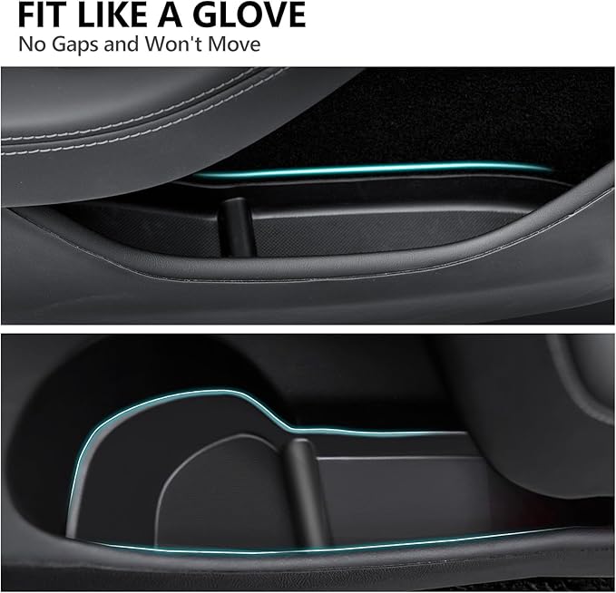 2025 Model 3 Highland Door Side Storage Box Organizer, Front & Rear Door Pocket Liners Slot Insert Tray Protector Non-Slip Liner TPE Compatible 2024-2026 Accessories