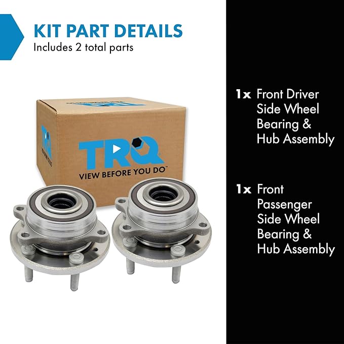 TRQ Front Left and Right Wheel Bearing and Hub Assembly Set 2 Piece Compatible with 13-19 Ford Taurus SHO Performance Package 13-19 Police Interceptor Sedan 14-18 Special Service Police Sedan