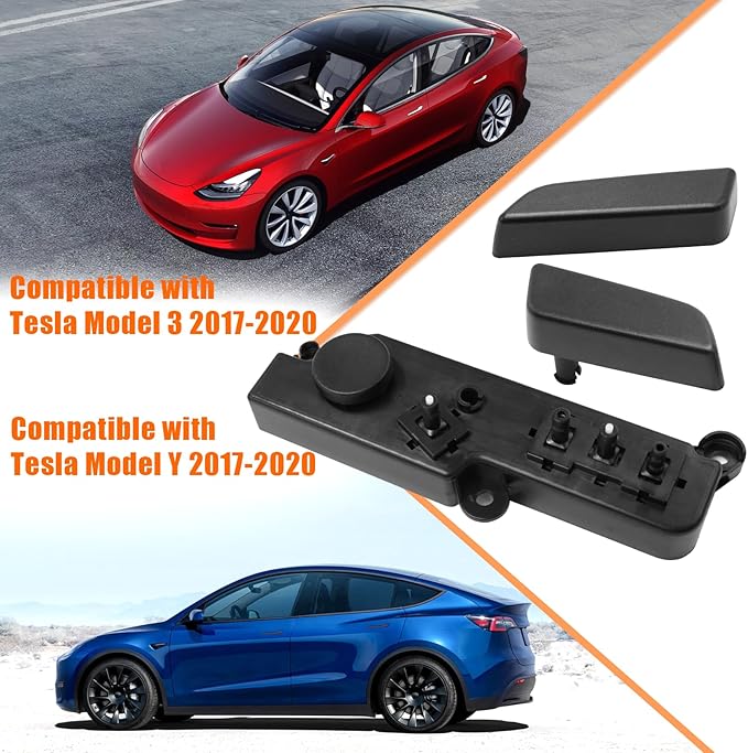 Compatible with Tesla Power Seat Control Switch with Button Cover Model 3 Model Y 2017-2020, Front Left Driver Side Seat Controller Backrest Cushion Adjuster Switch for Tesla Accessories
