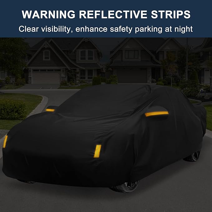 X AUTOHAUX Car Cover for Honda Accord Sedan/Coupe 210D-PU Outdoor Full Car Cover All Weather with Door Zipper for Waterproof Windproof Sun Rain Snow Protection