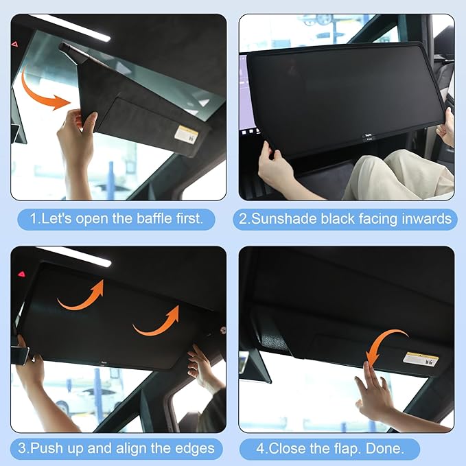 2026 Upgraded Cybertruck Roof Sunshade Heat-Insulating, UV-Protective, Nano-Reflective Interior Accessories for Tesla Cybertruck 2024-2026 (2PCS)