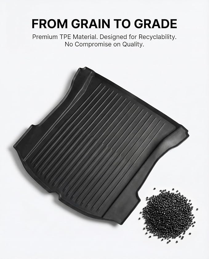 6Pcs Floor Mats for Tesla Model 3 Highland 2024 2025 2026 Full Set, Injection Molded TPE Floor Liners Includes Frunk, Trunk & Lower Storage Mats, All Weather Waterproof Cargo Accessories