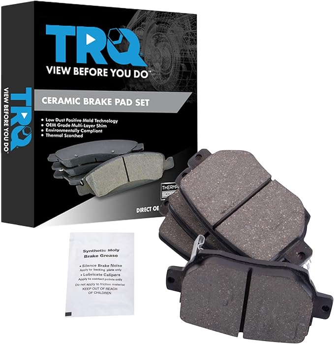 TRQ Rear Brake Pads Ceramic Compatible with 2018-2022 Tesla 3