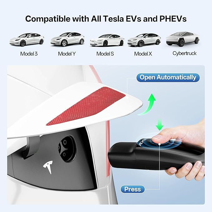 Level 2 EV Charger,Tesla EV Charger NACS 32A with 25FT Extension Cord Cable,Enhanced WiFi Smart App,240V NEMA 14-50 Plug Compatible with All Tesla Models X/Y/3/S,UL,ETL,FCC Certified