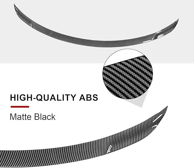 Spoiler Fit for Tesla Model Y Juniper 2025 2026, Rear Spoiler Wing ABS OEM Rear Trunk Lip Sporty Appearance Model Y Accessories, Glossy Carbon Fiber