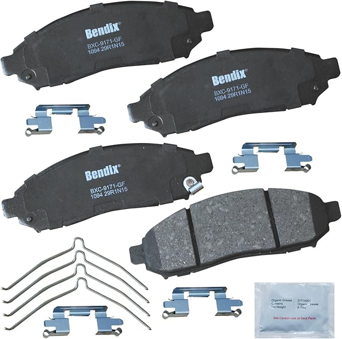Bendix Priority1 CFC1094 Ceramic Front Brake Pads for Select Models Chevrolet City Express, Nissan Frontier, LEAF, NV200, Pathfinder, Xterra, Suzuki Equator