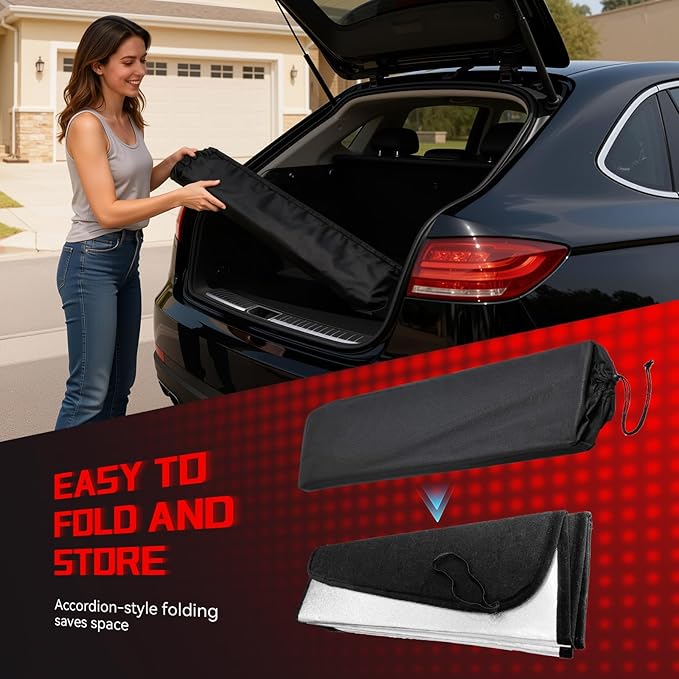Windshield Sun Shade Custom Fit for Mercedes Sprinter 2019-2026, Accordion Folding Thick Window Sunshade Block Heat 99% UV Rays Sun Visor Keep Cooler Car Accessories