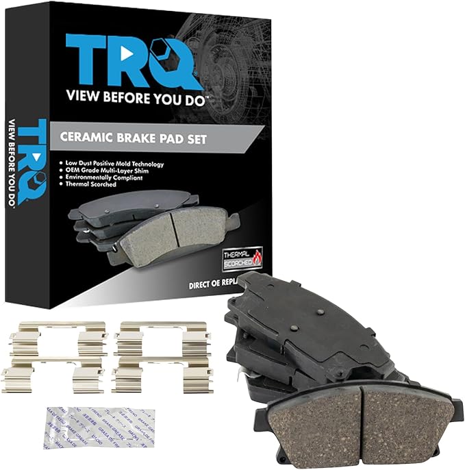 TRQ Front Brake Pads Ceramic Compatible with 2013-2017 Buick Encore 2012-2017 Verano 2013-2019 Cadillac ATS 2014-2015 Chevrolet Cruze 2015-2017 Trax 2011-2015 Volt