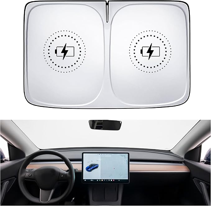 Tesla Model Y Window Shade, Tesla Model 3 Sunshade with Triple-Layer Insulation, Custom Fit Sunshade for Tesla S, X, 3 and Y. This is The Best Tesla Model Y Sunshade, You Should Try it!