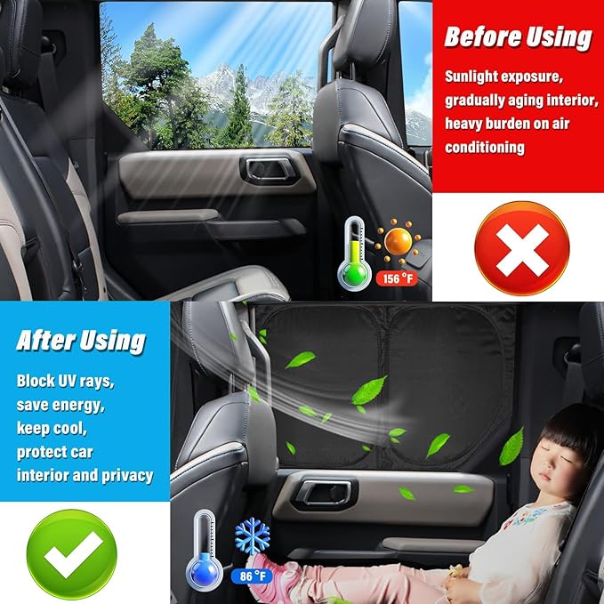 KMF 8pcs Full Window Sun Shades Custom Fit for Kia Sorento 2016-2020 Accessories, Sun Visor Privacy Car Window Covers Sunshade for Windshield Side Rear, UV Block and Blackout for Car Camping/Outdoor