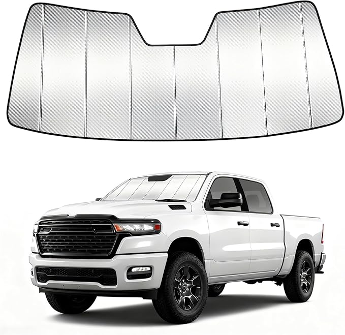 Windshield Sun Shade Custom Fit for Ford F150 F-150 2015-2020, Accordion Folding Thick Window Sunshade Block Heat 99% UV Rays Sun Visor Keep Cooler Car Accessories