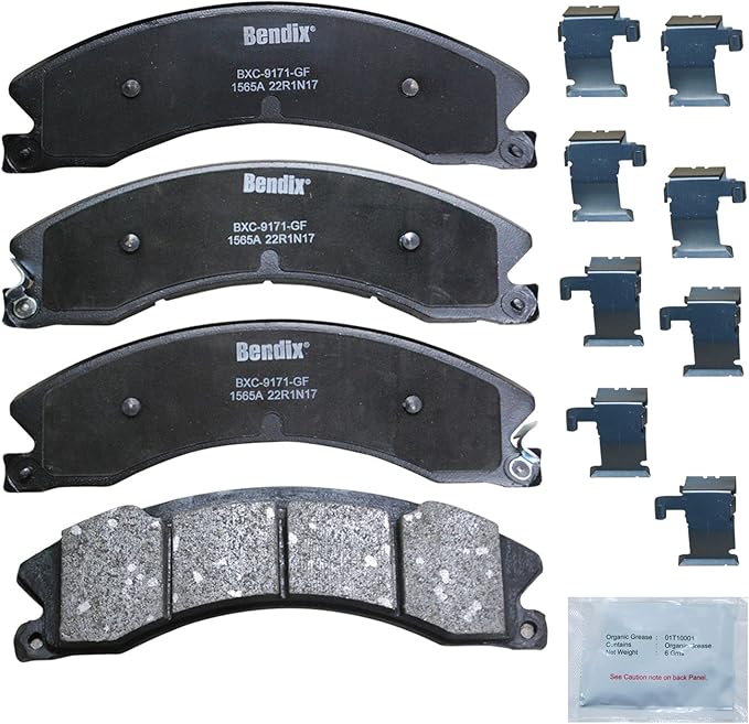 Bendix Priority1 CFC1565A Disc Brake Pad Set Ceramic for Select Models Chevrolet Express Siverado,4500,2500,3500,HD,Sierra,Nissan NV1500,NV2500,NV3500,Titan XD